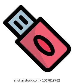 
Flat vector illustration of a USB stick
