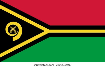 Flat vector illustration of the Vanuatu national flag with incorrect Hungary caption for country symbol design.