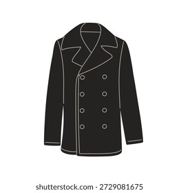 Ilustración vectorial plana de varias chaquetas y estilos de ropa exterior, incluida la chaqueta bomber, la chaqueta de mezclilla, la chaqueta abullonada, la parka, el abrigo, la sudadera con capucha, la chaqueta de cuero, el cárdigan y el suéter. Limpie los contornos con colores apagados suaves, diseño de moda minimalista, aislado en el fondo blanco. Ideal para proyectos de moda, iconos, catálogos, App y branding.