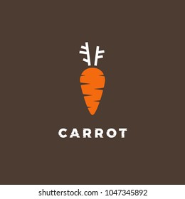 Flat vector illustration of vegetable. Orange carrot logo.