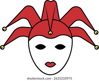 Flat vector illustration of Venetian carnival mask