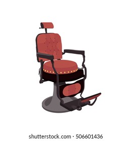 Flat Vector Illustration of a Vintage Barber Chair
