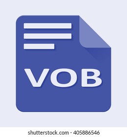 Flat Vector illustration. Vob file extension.