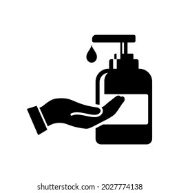 Flat vector illustration of wash your hand using hand sanitizer. Suitable for design elements of prevention of infectious diseases, covid-19 virus, and hygienic lifestyle. 