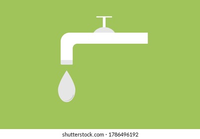 Flat vector illustration for water usage. Save water for future generation.
