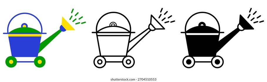 Ilustración vectorial plana de una regadera