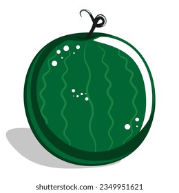 Flat vector illustration of watermelon isolated on white background
