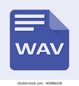 Flat Vector illustration. Wav file extension.
