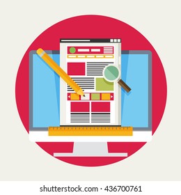 flat vector illustration of web design and development concepts. Elements for mobile and web applications.