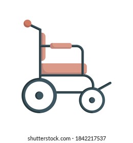 Flat vector illustration of a wheelchair. Isolated illustration on a white background.
