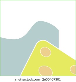 Ilustração vetorial plana de uma caixa de leite branco ao lado de uma cunha de queijo amarelo com buracos característicos, renderizado em estilo mínimo no branco.