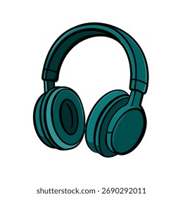 Ilustración vectorial plana de auriculares inalámbricos con diseño simple y moderno, aislado en el fondo blanco