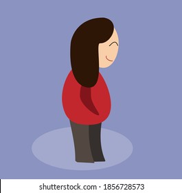 Flat vector illustration of women smiling character design