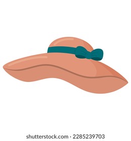 flat vector illustration of Women's summer hat