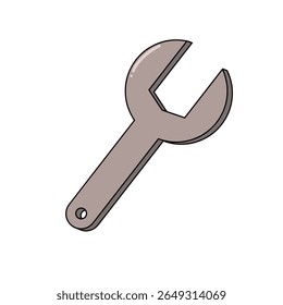 Flat Vector Illustration of a Wrench Tool Icon