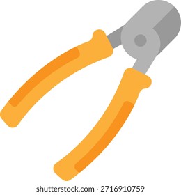 Flache Vektorgrafik der gelben Zange