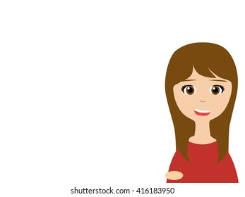 Flat vector illustration of a young asian woman in business suits making a presentation