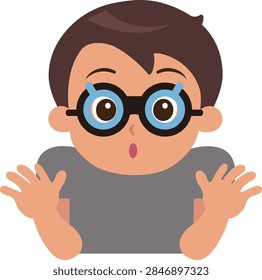 Flat vector illustration of a young man wearing an optometry trial frame for sight correction and prescription fitting. Ideal for optical store promotions, eyesight examination guides, and eye clinic banners.