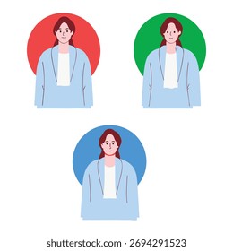flat vector illustration of a young professional