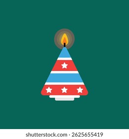 A flat vector illustrations of decorated candle