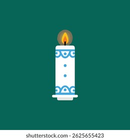A flat vector illustrations of decorated candle