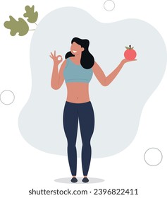 flat vector illustration.Zero calories food and healthy veggie nutrition.