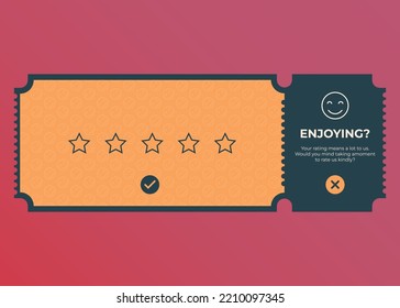 Flat vector illustrator of Retro style feedback or rating prompt with minimal elements with simple colors which can be added to a website easily. Designed keeping minimal UX and UI