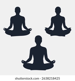 Flat vector illustrator silhouette of icon white background yoga 