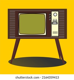 Flache Vektorgrafik des 90er-Jahre-Vintage-TV .Kann für Tapete, Logo, Symbol, Aufkleber und so weiter verwendet werden.