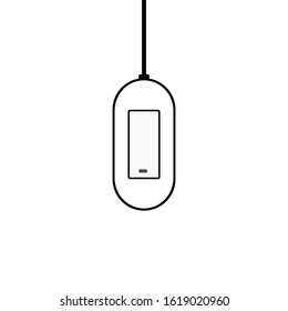 Flat vector ilustration of hanging electric switch. Good for symbol, icon, etc.