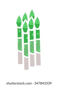 Flat vector image of a bunch of asparagus