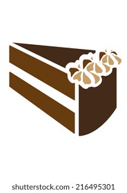 Flat vector image of a chocolate cake