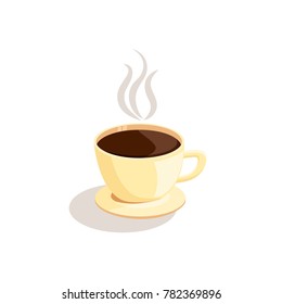 flat vector image of a cup of coffee on a white background
