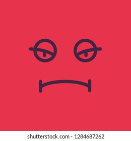 flat vector image, emotion indifference icon