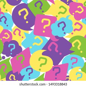 flat vector image in the form of a pattern, message icons with question marks, background for design