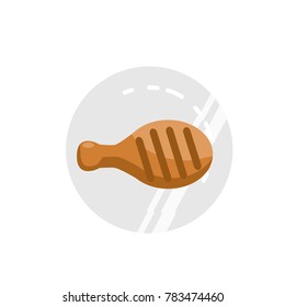 flat vector image of fried chicken leg