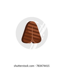 flat vector image of fried steak