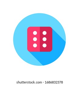 flat vector image icons on a white background, simple dice icon