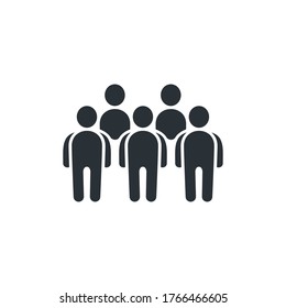 flat vector image isolated on white background, group of people icon