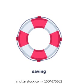 flat vector image on white background, lifebuoy icon, financial assistance.