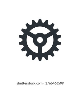 flat vector image on white background, gear icon