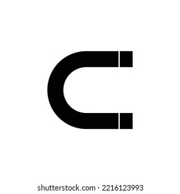 flat vector image on white background, magnet icon attracting anything