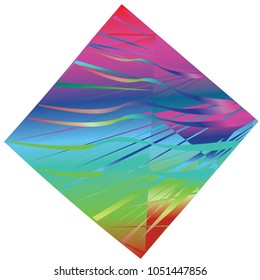 A flat vector image of a rhombus. Abstract geometric figure, background.