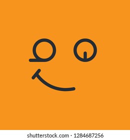 flat vector image, winking emotion icon