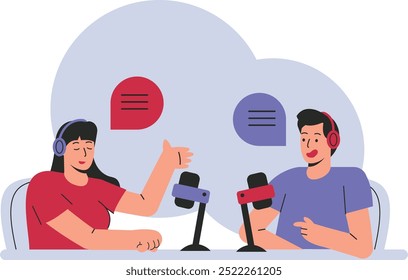 flat vector influencer social media illustration