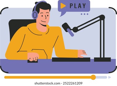 ilustração de mídia social do influenciador de vetor plano