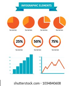 flat vector infographic data elements for business presentation  chart bar percent number templates marketing icon diagram flowchart finance info graphic