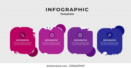 Flat vector infographic template with 4 steps