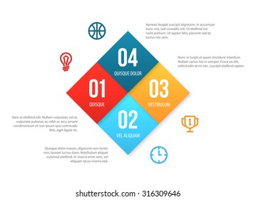 Minimal Workflow Infographic 4 Vertical Colorful Stock Vector (Royalty ...