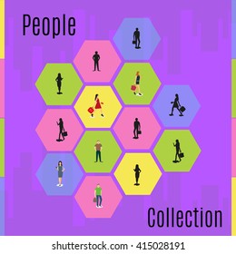 Flat vector infographics. Creative business people